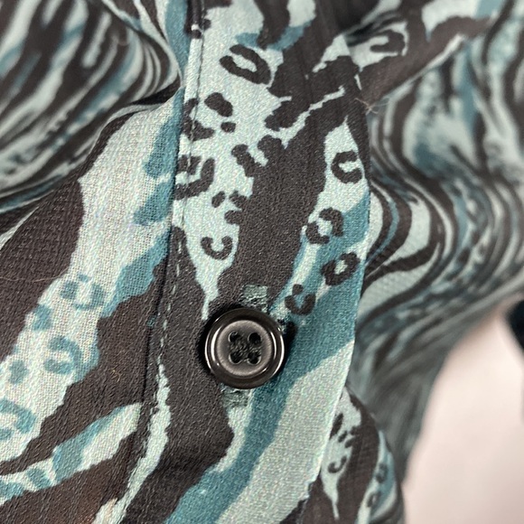 Anthropologie See U Soon Green Black Animal Print Blouse - Size Small - Picture 9 of 16